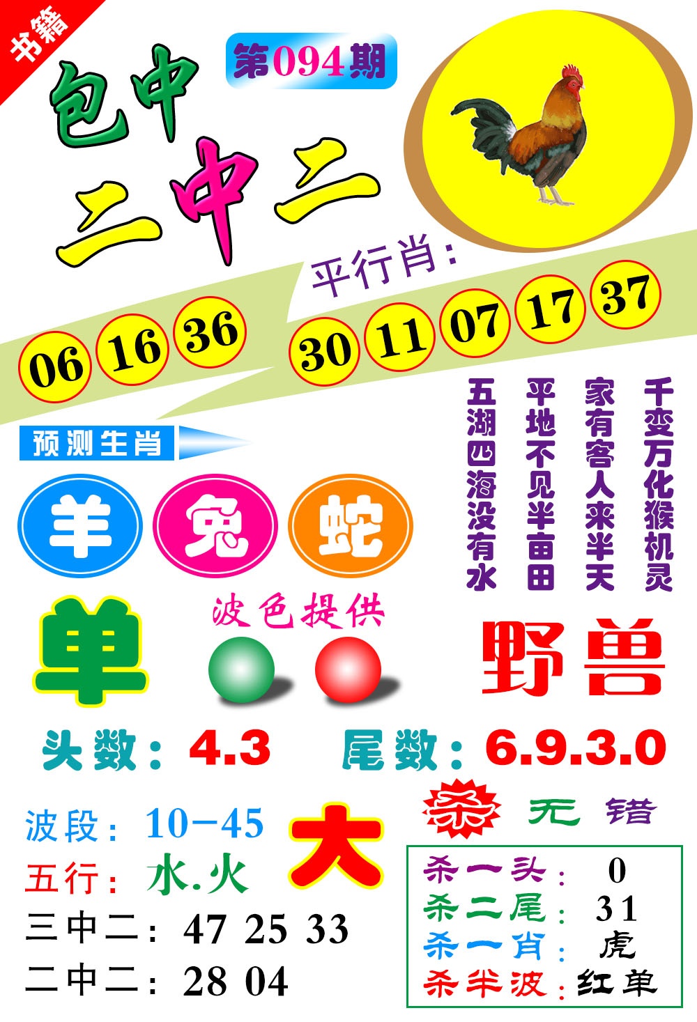 094期澳门预测生肖[图]